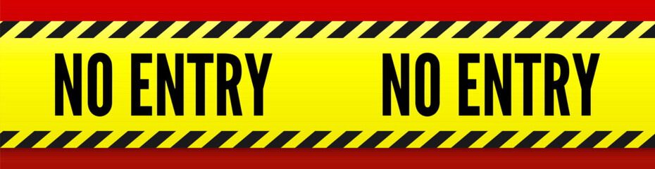 No entry. Yellow striped line on red background. Warning sign for danger. Vector template. Admittance signs for walking zone and accident place