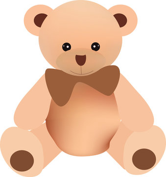toy bear in brown color vector illustration