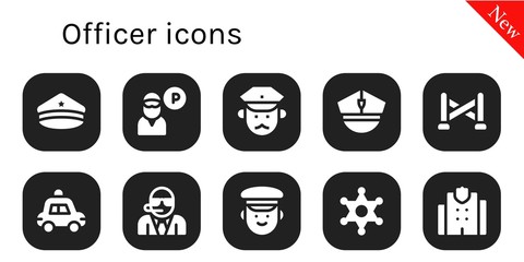 Modern Simple Set of officer Vector filled Icons