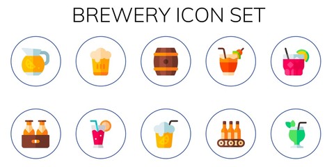 Fototapeta premium Modern Simple Set of brewery Vector flat Icons