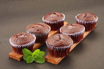 Healthy vegan diet sweet snack- chocolate muffins,cup cakes