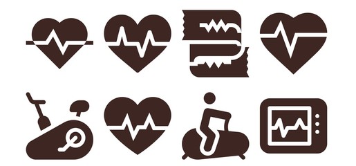 Modern Simple Set of cardio Vector filled Icons