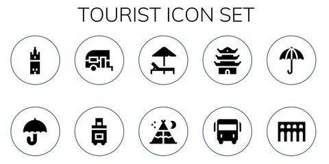 tourist icon set