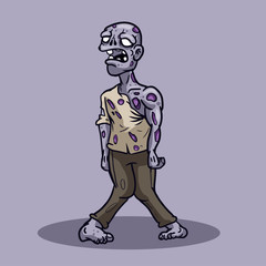 FULL BODY ZOMBIE VECTOR ILLUSTRATION