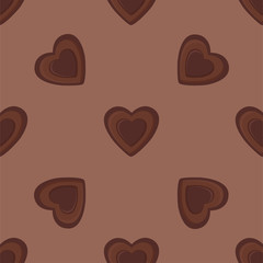 Heart shaped Chocolates. Colored Vector 
