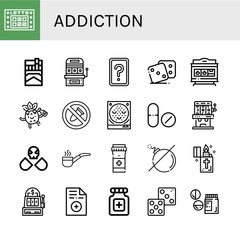 Set of addiction icons