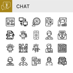 chat simple icons set
