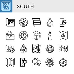 south simple icons set