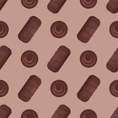Chocolate candies. Colored Vector Patterns 
