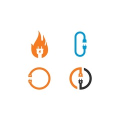 Electrical plug logo vector icon illustration