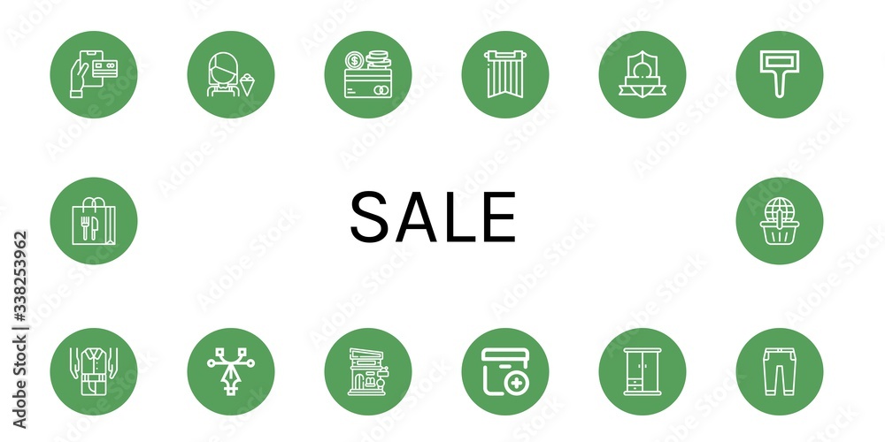 Wall mural sale simple icons set