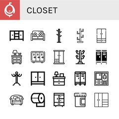 closet icon set