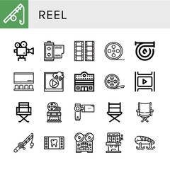 reel simple icons set