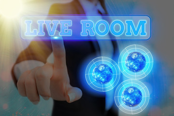 Handwriting text writing Live Room. Conceptual photo the room in a house or apartment that is used for relaxing in Elements of this image furnished by NASA