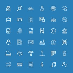 Editable 36 key icons for web and mobile