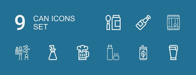 Editable 9 can icons for web and mobile