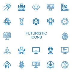 Editable 22 futuristic icons for web and mobile