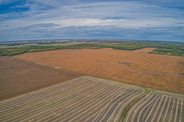 Aerial View of rural Manitoba Farmland north of Winnipeg