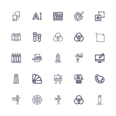 Editable 25 palette icons for web and mobile