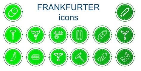 Editable 14 frankfurter icons for web and mobile