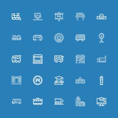 Editable 25 bus icons for web and mobile