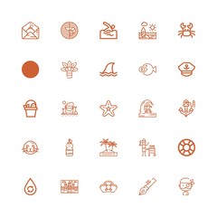 Editable 25 sea icons for web and mobile