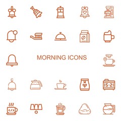 Editable 22 morning icons for web and mobile