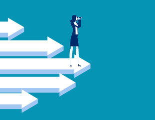 Business leadership with arrows symbol