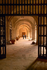A series of arches in Old Havana, Cuba