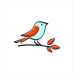 vector bird logo with soft colors