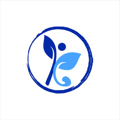 Logo vector of leaf with elephant Nature environment icon