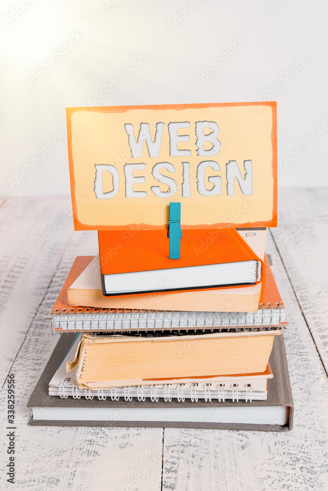 Poster handwriting text writing web design. conceptual photo website development designing and process of c