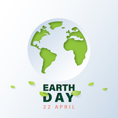 Green world with earth day and world environment day concept.Paper art of ecology and environment.Vector illustration.