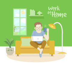 Work at home free vector