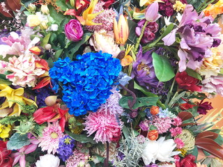 Close up of artificial flower bouquet.