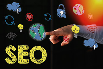 Text sign showing Seo. Business photo showcasing incredibly effective way to market your near...