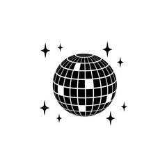 Disco ball vector icon illustration design template
