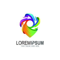 Location logo design , GPS icons and arrow logo template