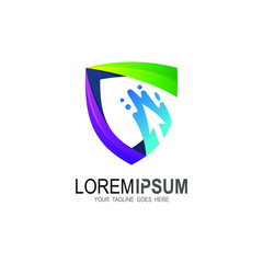 Logo letter g, initial company icon g, shield and letter g