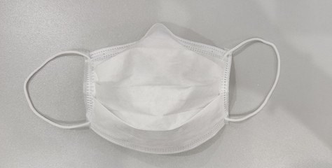 Collection of white protective hygenic mask isolated backgrounds for doctors and patient from CORONA COVID-19 flu biological infection and PM2.5 dust, pandemic news 
