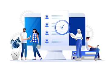 Job agency human resources creative find experience vector illustration concept.