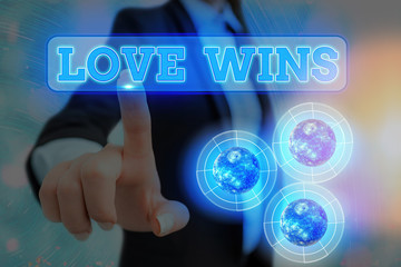 Handwriting text writing Love Wins. Conceptual photo used to celebrate or commemorate the victory...