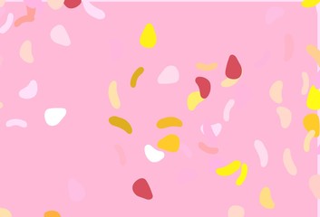 Light Pink, Yellow vector background with abstract forms.