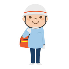 男性の救急救命士のイラスト。
