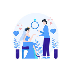 a couple is engaged and preparing to have a wedding vector illustration, suitable for landing page, ui, website, mobile app, editorial, poster, flyer, article, and banner