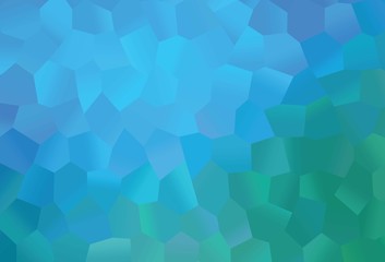 Fototapeta na wymiar Light Blue, Green vector backdrop with hexagons.