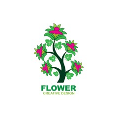 Obraz premium Flower logo design vector illustration 