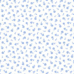 Seamless pattern of beautiful little flowers and plants,