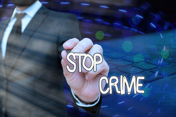 Word writing text Stop Crime. Business photo showcasing the effort or attempt to reduce and deter...