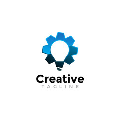 Fototapeta premium light bulb, idea logo design. modern icon, template symbol vector